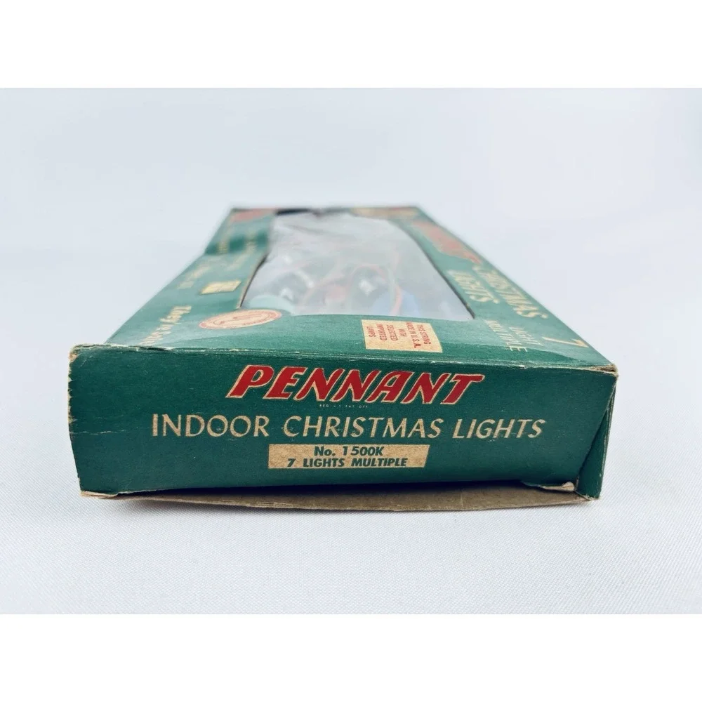 Vintage Pennant Indoor Christmas Tree Lights Original Box- Holiday Decor Works‎